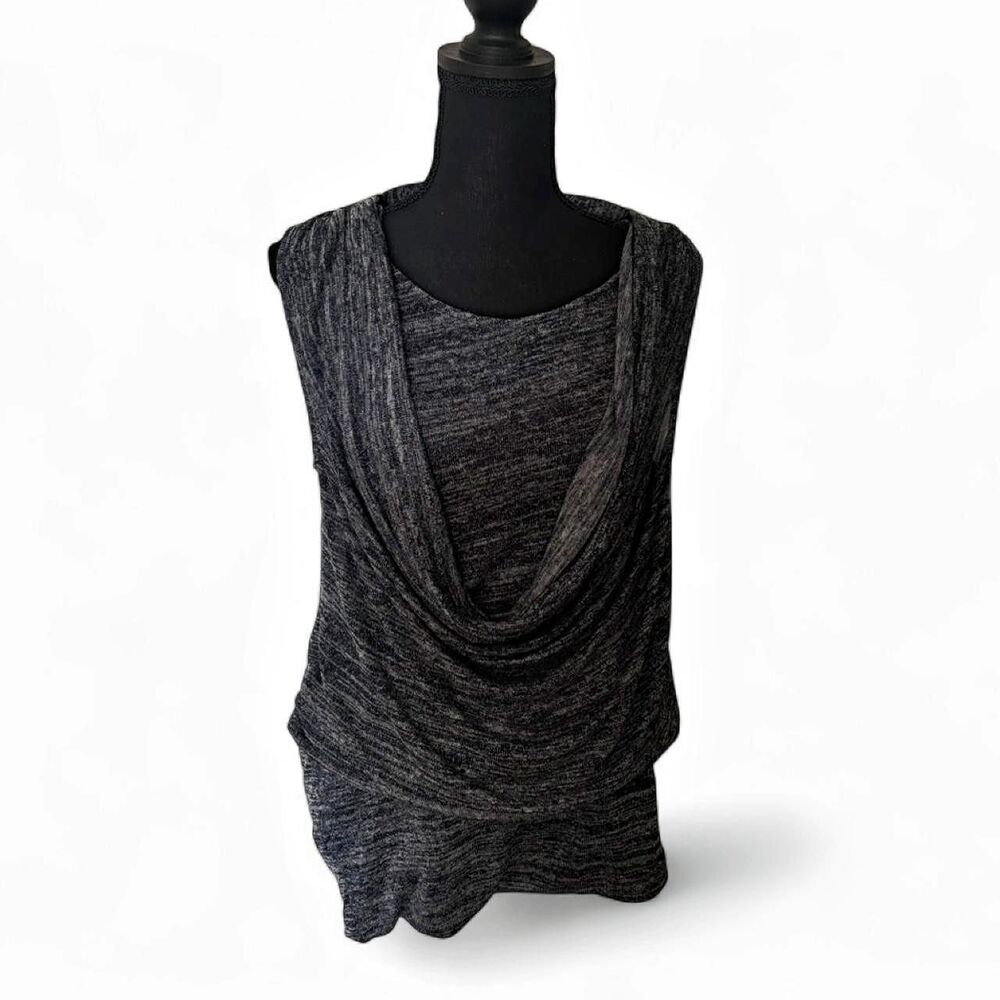 White House Black Market Grey Heathered Cowl Neck Sleeveless Top - Size M